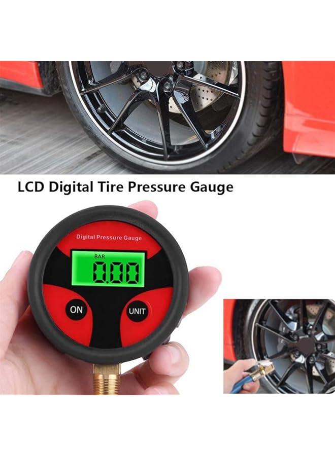 SYOSI Digital Tire Pressure Gauge, Car Multi-Function Lcd Digital Tire Tire Air Pressure Inflator Gauge Meter Tester, Digital Tire Air Pressure Gauge Lcd Manometer For Car Truck Motorcycle - Image 2