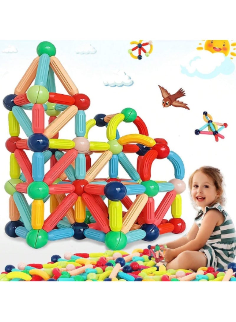 36 PCS Magnetic Building Blocks Toy, Stacking Stick Rods and Ball Educational Construction Puzzle for Kids - Image 1