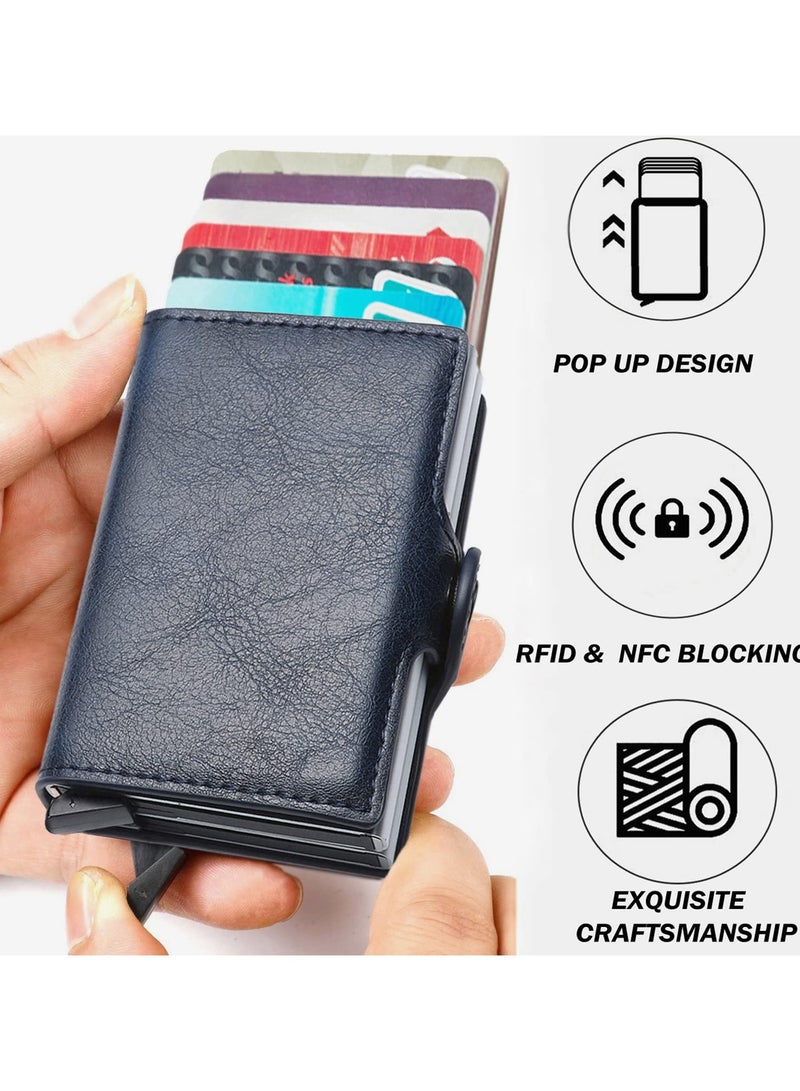 KASTWAVE Card Holder, Men Credit Card Holder, Slim Card Case Front Pocket Anti-theft-RFID Auto Pop up Travel Thin Wallets for Men - Image 2