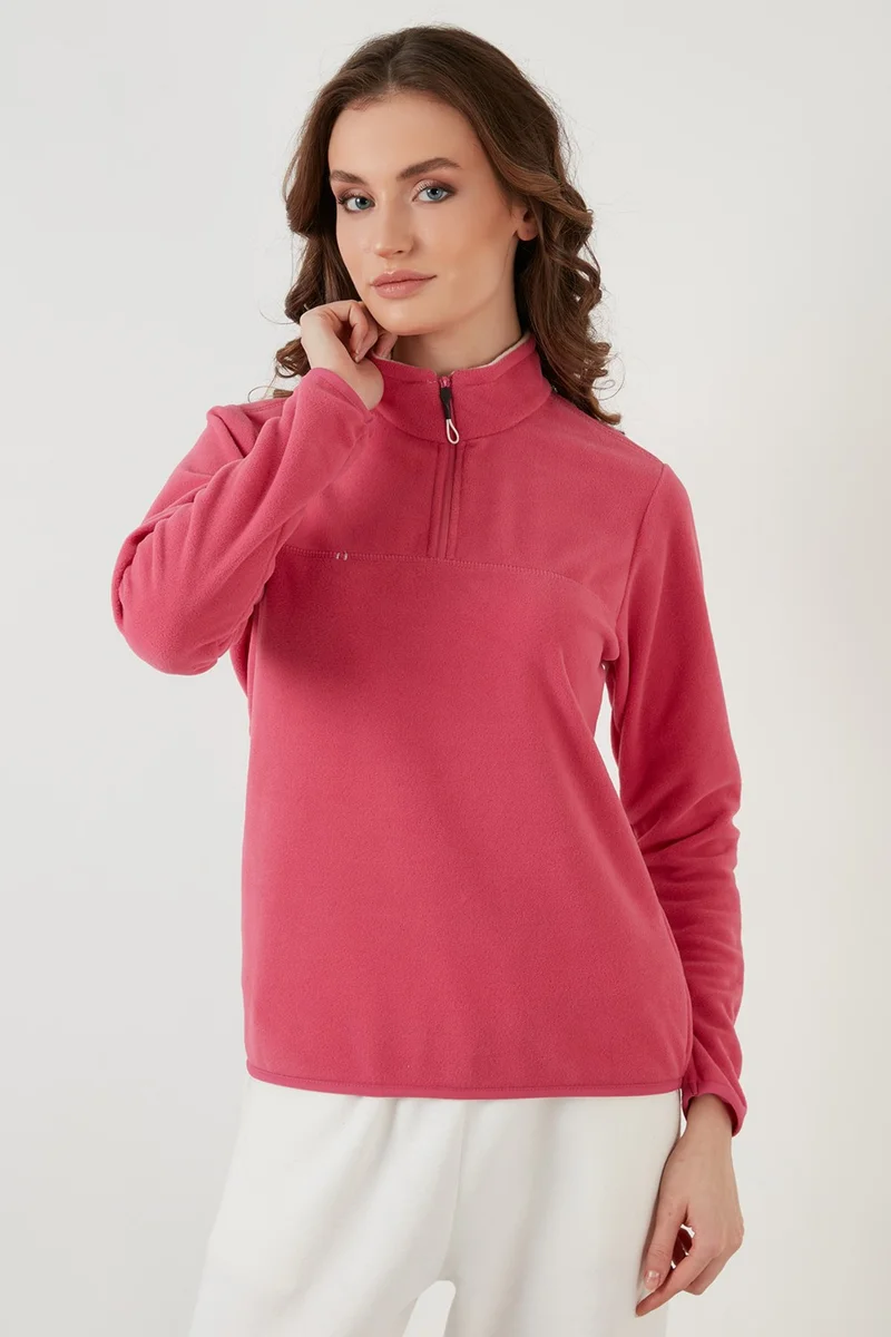 Lela Slim Fit Soft Textured Anti-Pilling Non-Pilling Half Zipper Polar Women's POLAR 5907000