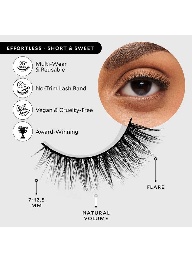Velour Lashes رموش فلوفور effortless طبيعية المظهر رموش صناعية خفيفة الوزن بدون تقليم قابلة لإعادة الاستخدام تناسب جميع أشكال العيون خالية من المنتجات الحيوانية ولها لاصق رموش غير مدرج (قصير وحلو) - Image 3