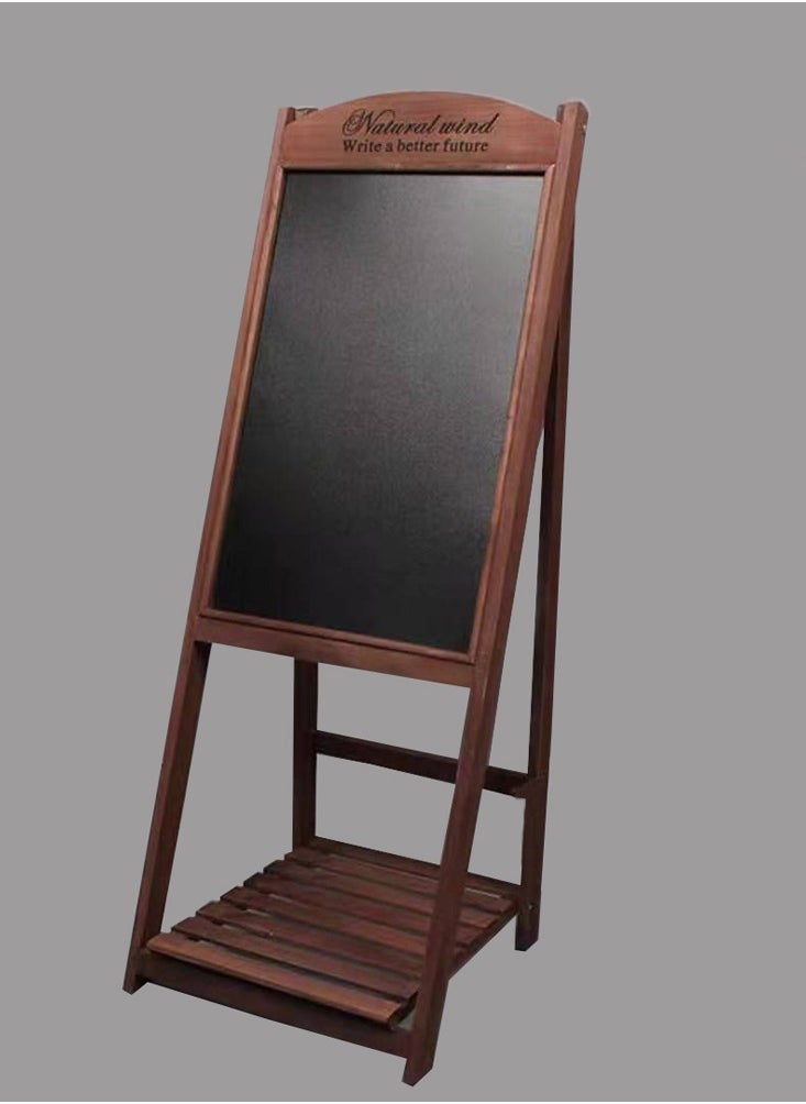 LINGWEI - Wooden Hand Writing Black Board Drawing Board with Flower Pot Holder Free Standing Display Stand Chalk Board Ideal For Restaurants Menu Wedding Party - Image 1