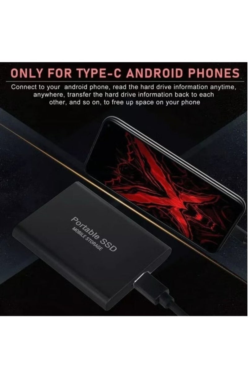 2TB Portable External SSD, 2000GB USB 3.1 High Speed Data Transfer, Computer Backup Drive Support Data Storage Transfer, USB C Mini Portable External Solid State Drive for PC/Laptop/Phones and More - Image 2