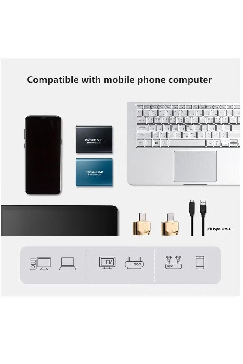 2TB Portable External SSD, 2000GB USB 3.1 High Speed Data Transfer, Computer Backup Drive Support Data Storage Transfer, USB C Mini Portable External Solid State Drive for PC/Laptop/Phones and More - Image 5