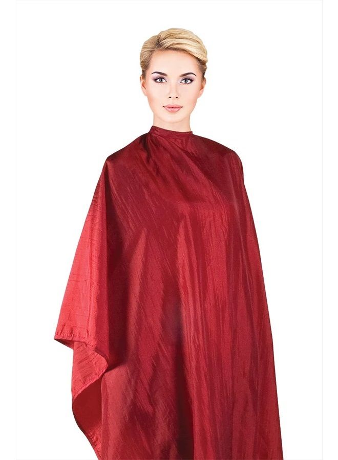 Cricket Forte Haircutting Cape Professional Salon Barbershop Hairdresser Hairstylist Cape for Clients, Adjustable Snap Neck Closure, Red - Image 1