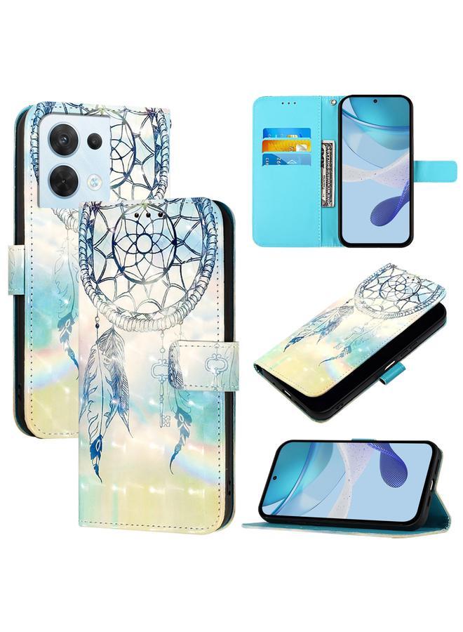 اس-توب جراب لهاتف OPPO Reno8 5G Global 3D Painting أفقي من الجلد القابل للطي - Image 1