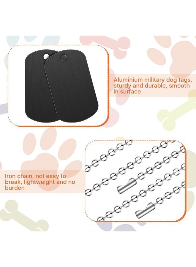 Elesunory 100Pcs Military Dog Tags Set, 50 Pcs Aluminum Blank Dog Tag and 50 Pcs Iron Necklace Chain, Dog Tags Personalized for Pets, Suitable for Laser Engraving - Image 4