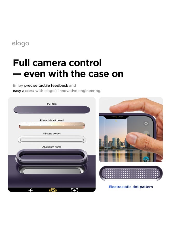 Elago Magnetic Liquid Silicone for iPhone 17 Pro MAX case cover [Camera Control Button Cover] compatible with MagSafe Shockproof - Deep Purple - Image 3