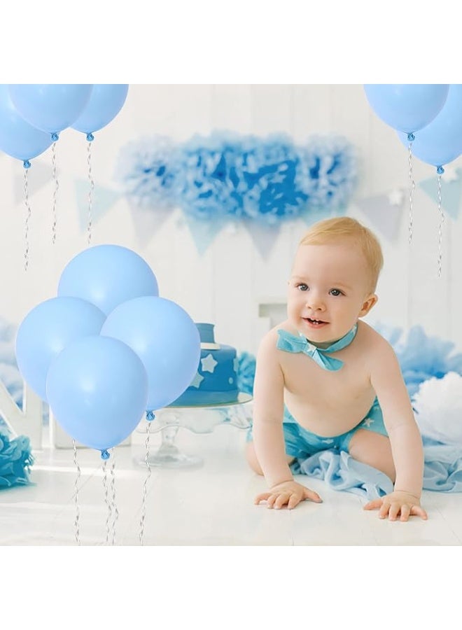 بالونات ازرق فاتح– 100 قطعة لاتكس لزينة الحفلات وأعياد الميلاد واستقبال المواليد والأعراس - Image 2