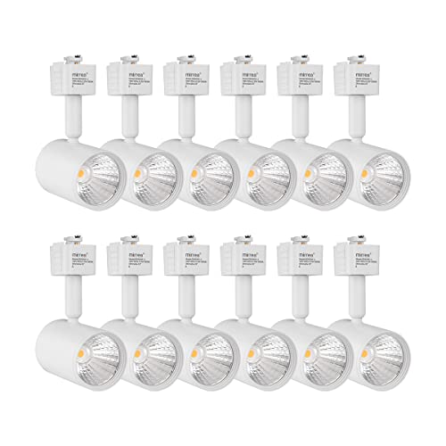 mirrea LED Track Lighting Heads Compatible with Single Circuit J Type Rail Ceiling Spotlight for Accent Task Wall Art Exhibition Lighting 6.5W 3000K Warm White 24° White Painted Pack of 12 - Image 1