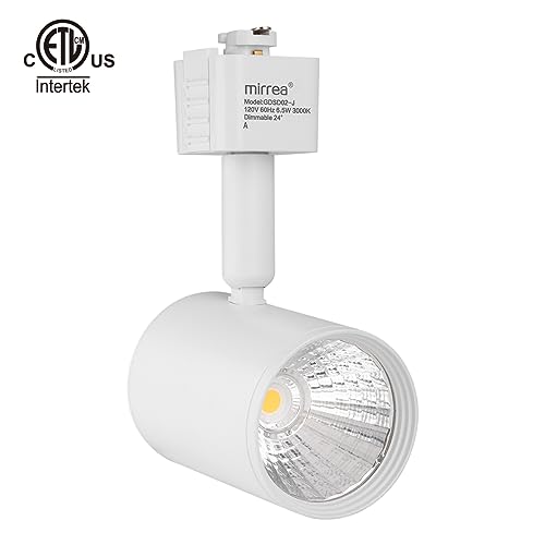 mirrea LED Track Lighting Heads Compatible with Single Circuit J Type Rail Ceiling Spotlight for Accent Task Wall Art Exhibition Lighting 6.5W 3000K Warm White 24° White Painted Pack of 12 - Image 3