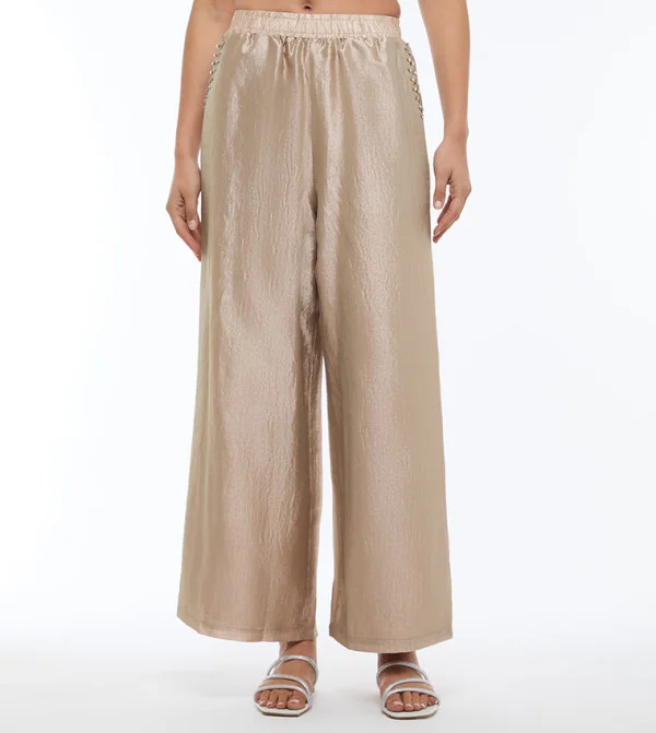 بي سي بي جي BCBG-SILKY WIDE LEG TROUSER