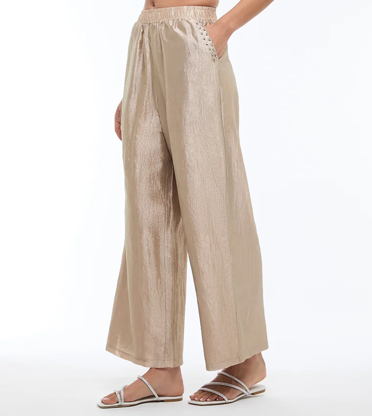 بي سي بي جي BCBG-SILKY WIDE LEG TROUSER