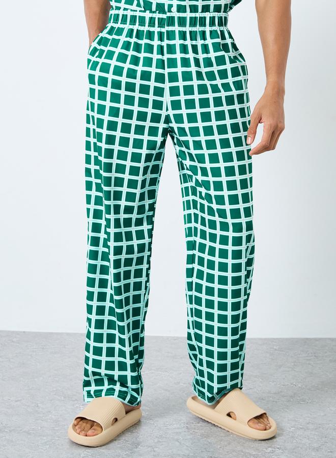 Styli Men Green Checked Shirt and Pyjama Set - Image 5