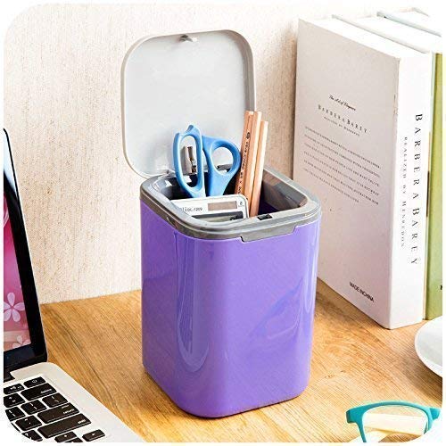 Citaaz Citaaz Trash Can PressType Trash Can Mini Garbage Can with Lid Desktop Garbage Bin Suitable for Home Dressing Table Office IndoorOutdoor use  - Image 3