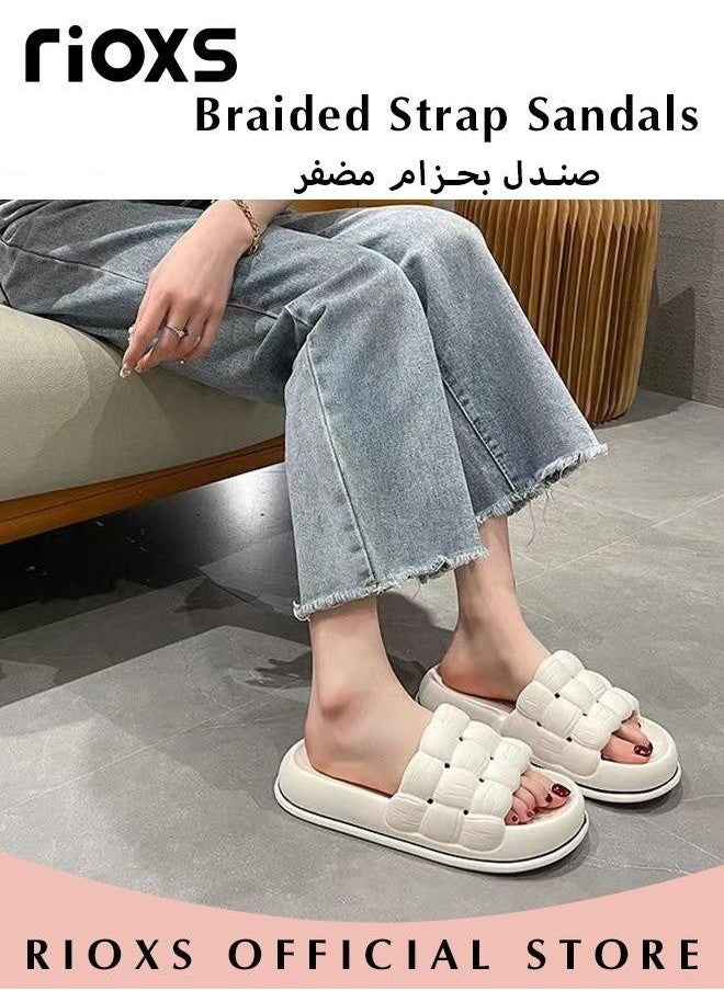 ريوكس المرأة سحابة النعال مضفر حزام الصنادل عدم الانزلاق التجفيف السريع فتح اصبع القدم النعال سوبر لينة الصنادل الوحيدة للاستخدام في الهواء الطلق أو في الأماكن المغلقة  - Image 3