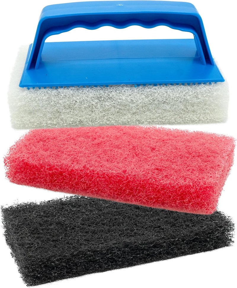 Star Brite طقم وسادات فرك - 3 وسادات تنظيف ذات قوام مختلف ومقبض قابل للتبديل (040023PW) - Image 2