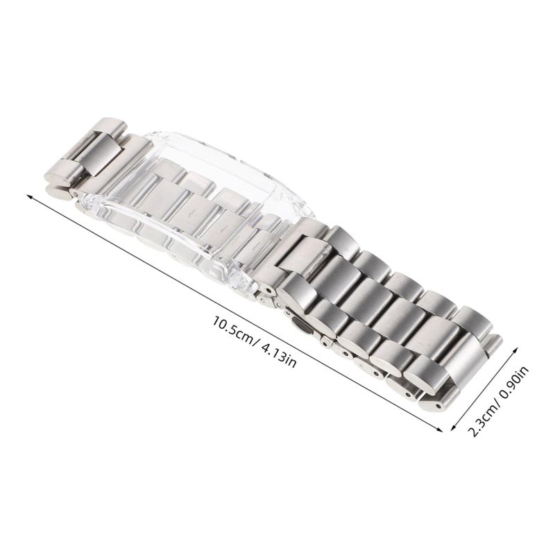 Silver Metal Strap With Enhanced Protection Case For Whoop Smartwatch - Image 3