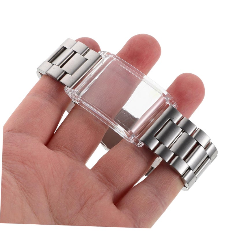 Silver Metal Strap With Enhanced Protection Case For Whoop Smartwatch - Image 4
