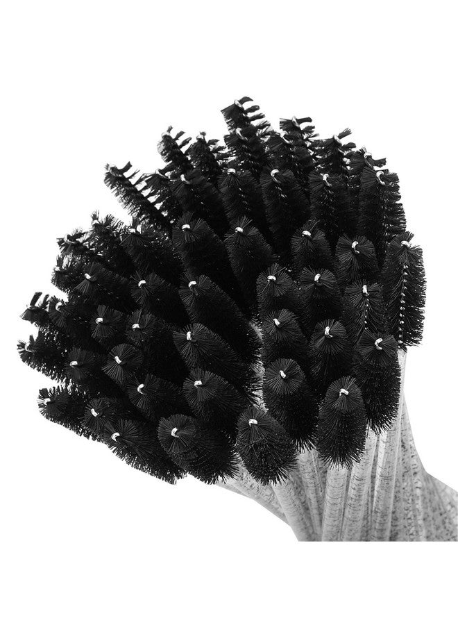 tifanso 200Pcs Eyelash Brush Disposable Mascara Brush Wand For Lashes Spoolie Brushes Eyebrow Spoolie Eyelash Extension Supplies (Black) - Image 3