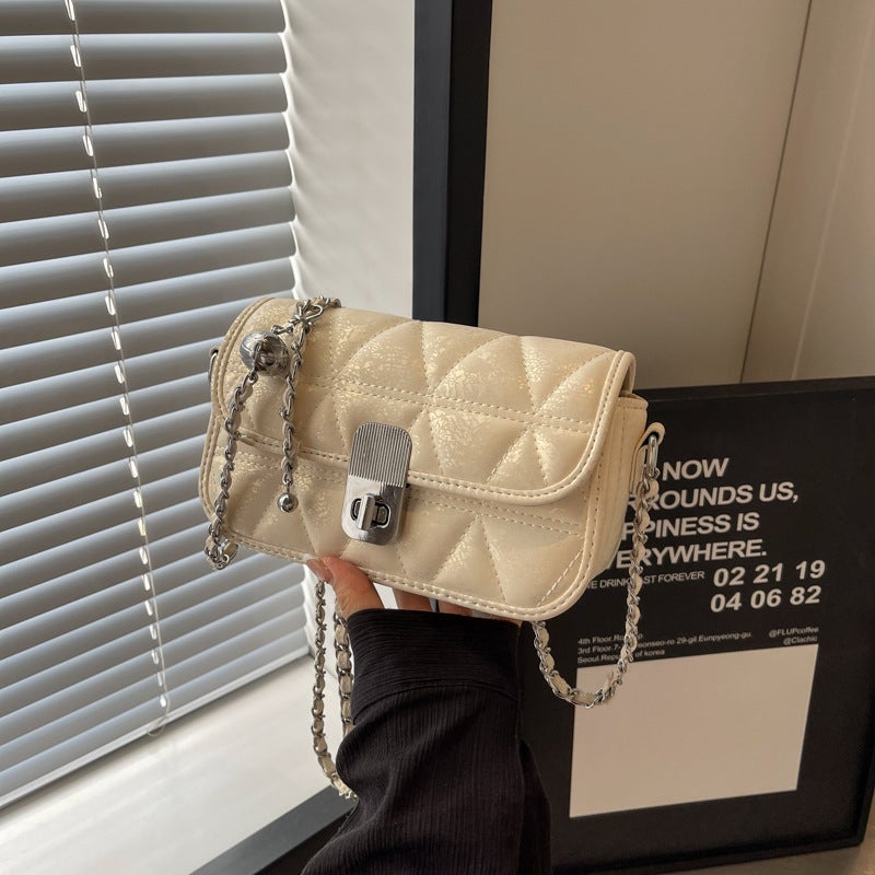 Western Style Simple Underarm Small Square Bag Women'S 2025 Spring New Fashion Trendy Chain Niche Korean Crossbody Bag - Image 2
