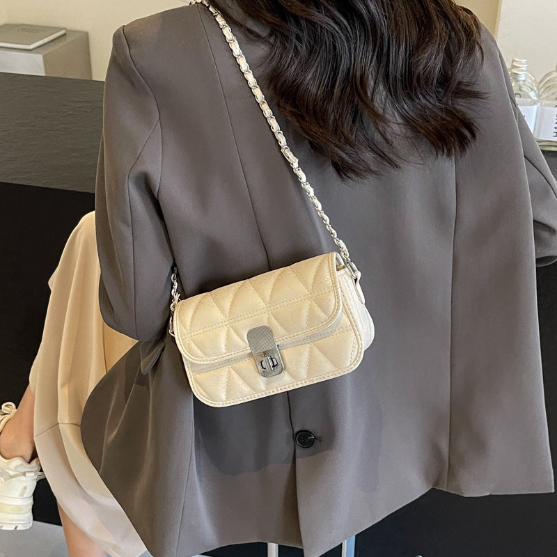 Western Style Simple Underarm Small Square Bag Women'S 2025 Spring New Fashion Trendy Chain Niche Korean Crossbody Bag - Image 4