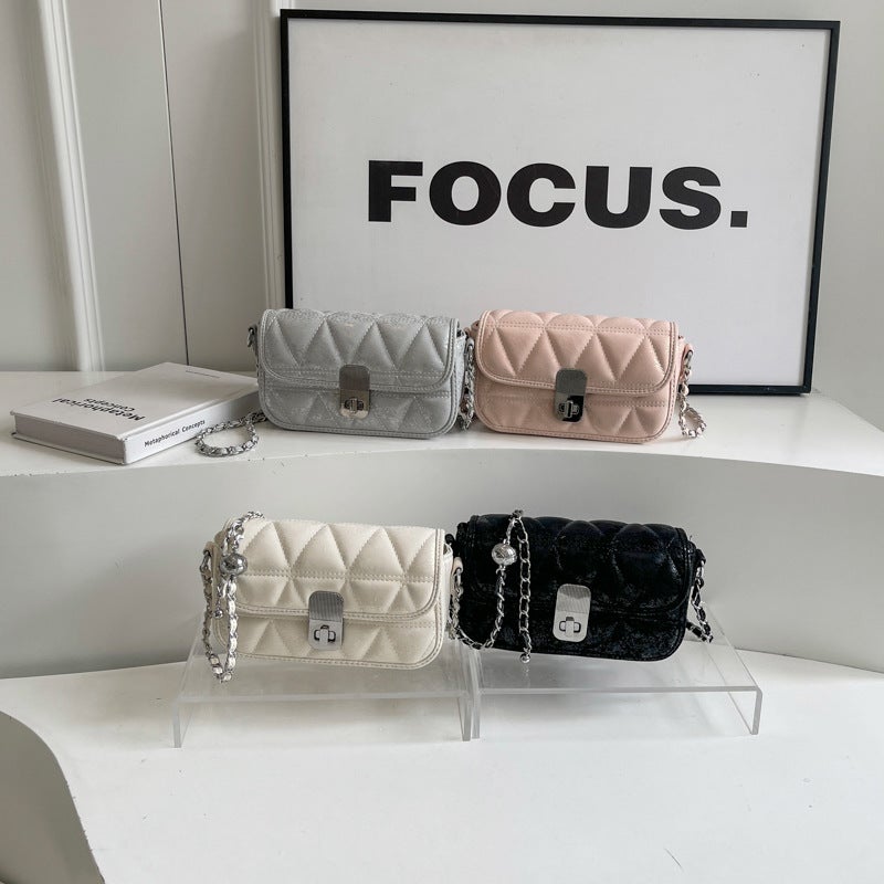 Western Style Simple Underarm Small Square Bag Women'S 2025 Spring New Fashion Trendy Chain Niche Korean Crossbody Bag - Image 5