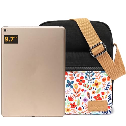 Leaper Girls Crossbody Purses 2 PCS Floral Messenger Bag Canvas Crossbody Bag and Purse Set for Women (SD06-Black) - Image 5