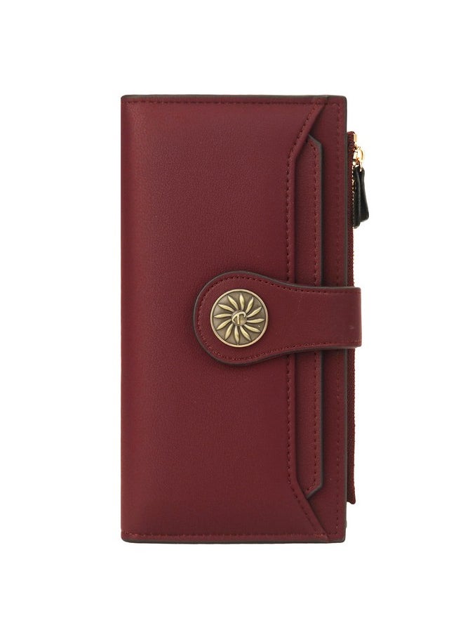 Travelambo Wallets Women Rfid Large Capacity Luxury Waxed Leather Clutch Wallet Multi Card Organizer  - Image 4