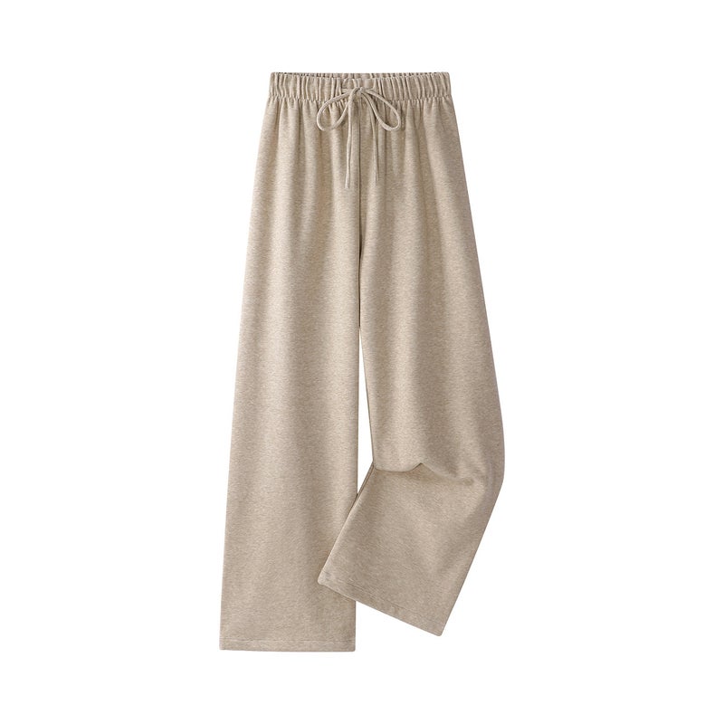 XinmonLee Korean autumn and winter drape thick casual wide-leg pants elastic drawstring high waist versatile slender pants - Image 2