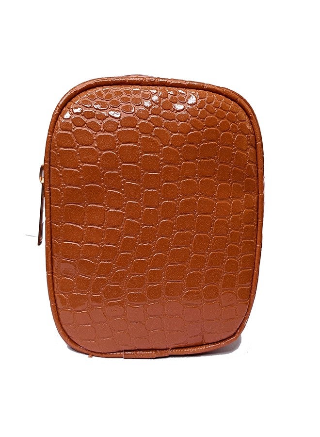 Kartbrink Lipstick Pouch for Women Mini Travel Bag Small Travelling Jewellery Keychain Coin pouch Small Pouch (Tan) - Image 4