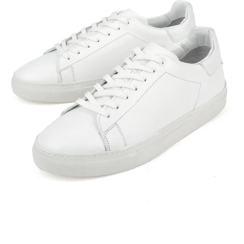 زيا , Men's Leather Sneakers 1511026ZF7 White