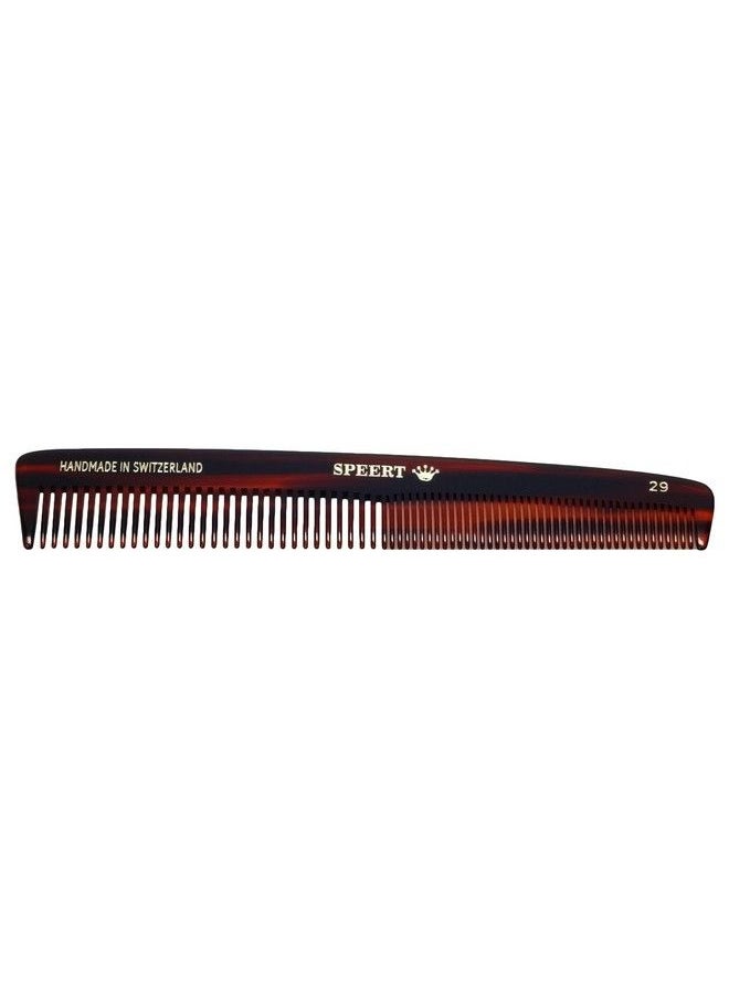 Speert Handmade Tortoise Comb ; All Hair Types: Curly/Straight/Thick/Thin ; Hypoallergenic Cellulose Acetate ; Made In Switzerland ; 6.31” X 1” X 0.15” ; 29  - Image 2