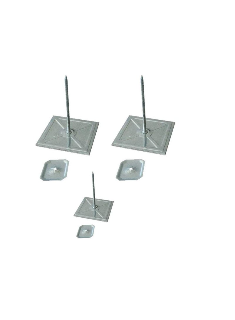 Self-Stuck Up Stick Stuck-up Adhesive Insulation Foam Pin with Lock Washer for Attaching Insulating Materials on Smooth Surfaces 2x2x2 Inch (Pack of 100, 2x2x2.5 Inch) - Image 1