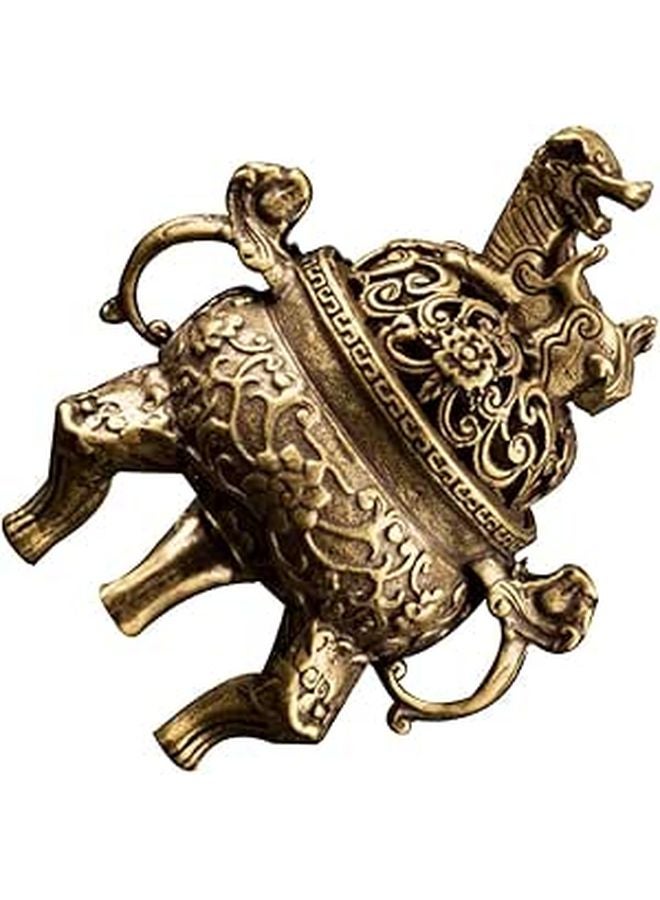 Antique Brass Incense Burner Tripod Censer Desktop Holder for Fragrance and Meditation - Image 1
