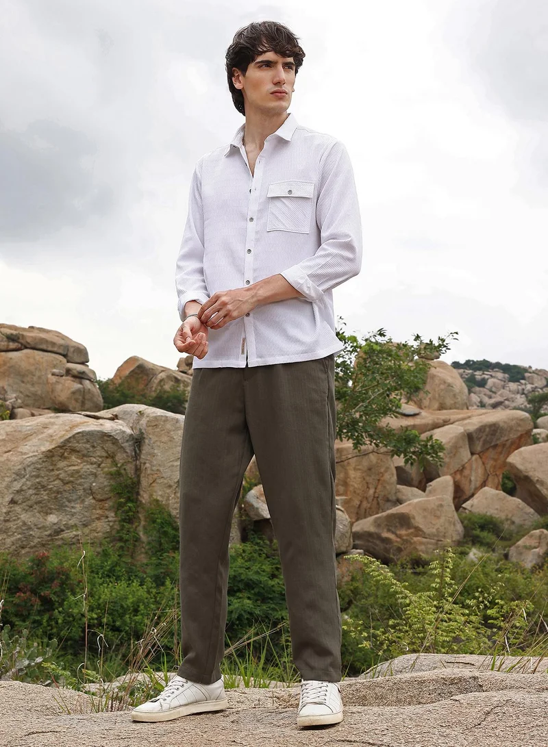 Campus Sutra Utility Textured Shirt