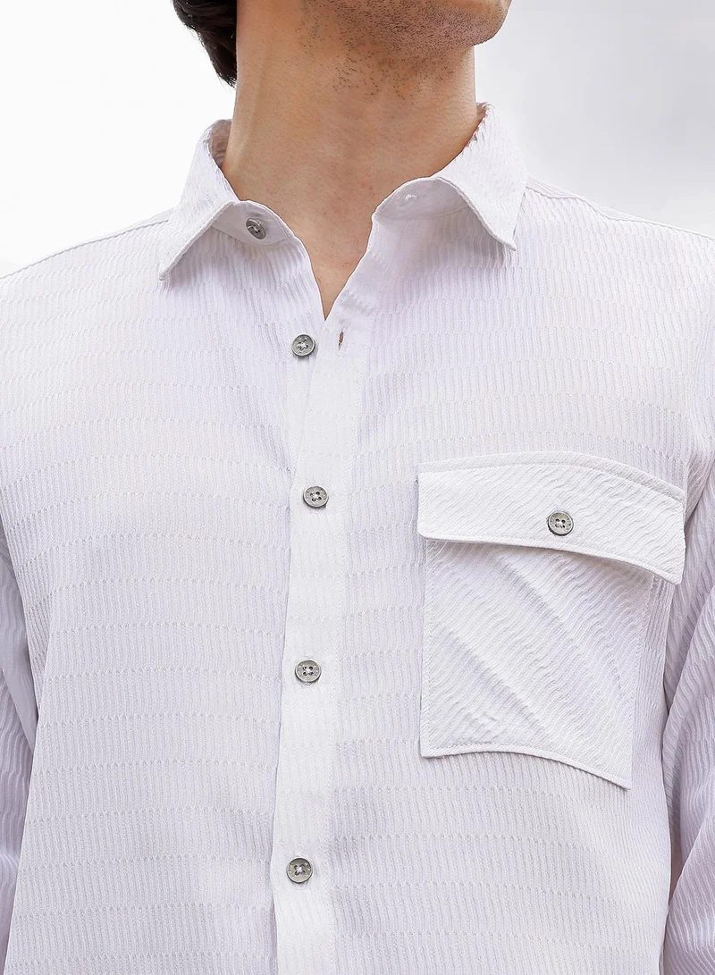 Campus Sutra Utility Textured Shirt