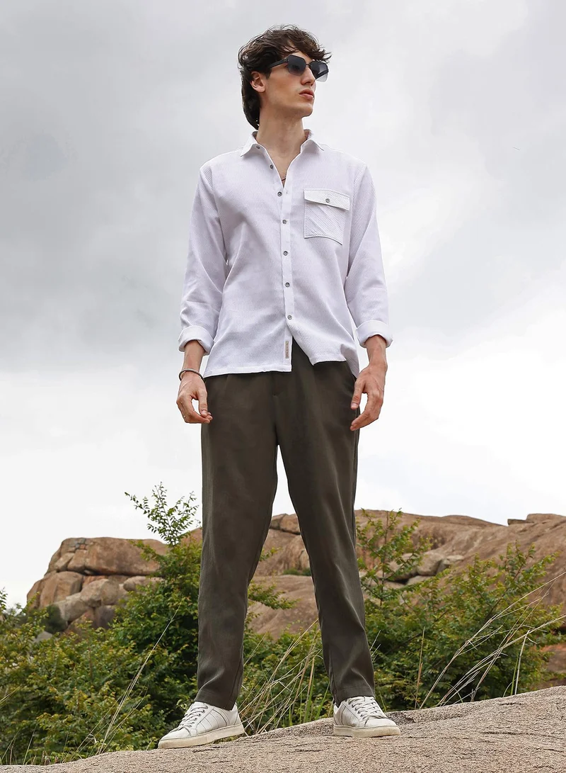 Campus Sutra Utility Textured Shirt