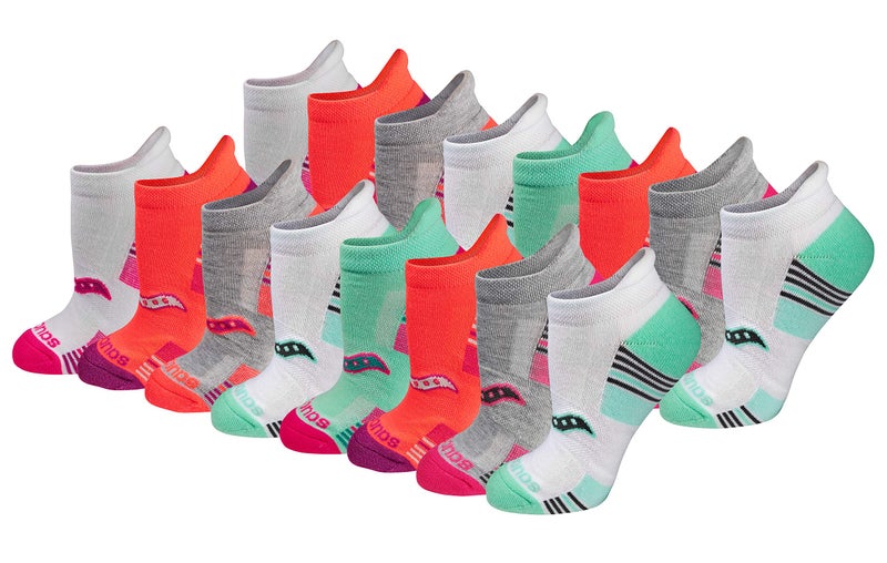 Saucony Women's RunDry Performance 8, 16 Pairs Heel Tab Athletic Socks, S-L, Assorted Light (16 Pairs), Medium - Image 4
