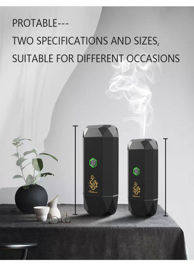 Bukhoor Car Electric Incense Portable USB Rechargeable Aroma Diffuser Bukhoor Burner Wood (black)  - Image 4