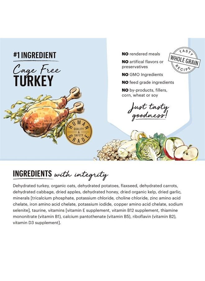 the honest kitchen Human Grade Dehydrated Whole Grain Dog Food – Complete Meal or Dog Food Topper – Turkey 2 lb (makes 8 lbs) 