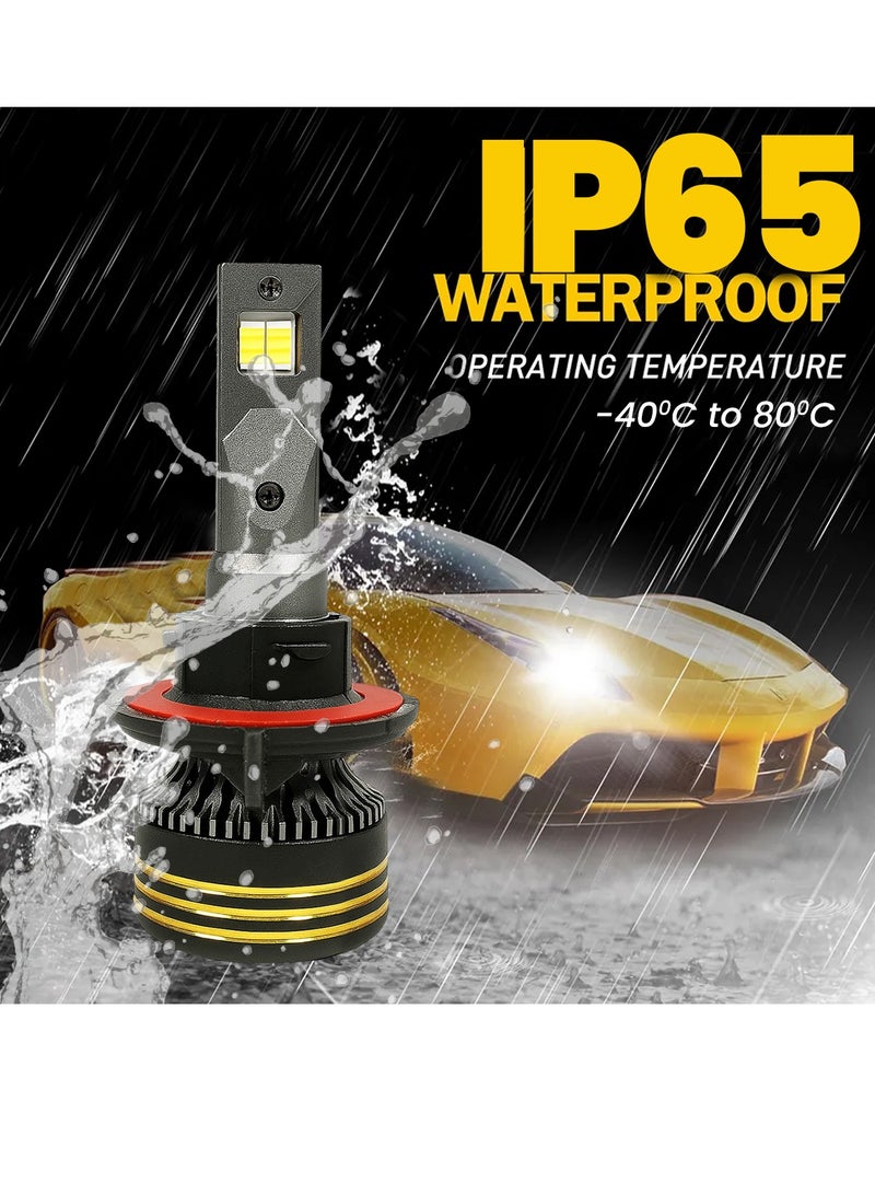SPIDER 130W 30000LM LED Headlight Bulbs H13, 6500K Cool White Super Bright Conversion Kit, IP65 Waterproof, 12V-24V, 500% Brighter with Focused Beam, No Dark Spots, Anti-Glare, 30000H Lifespan, Plug & Play for Car SUV Motorcycle ATV UTV - Image 2