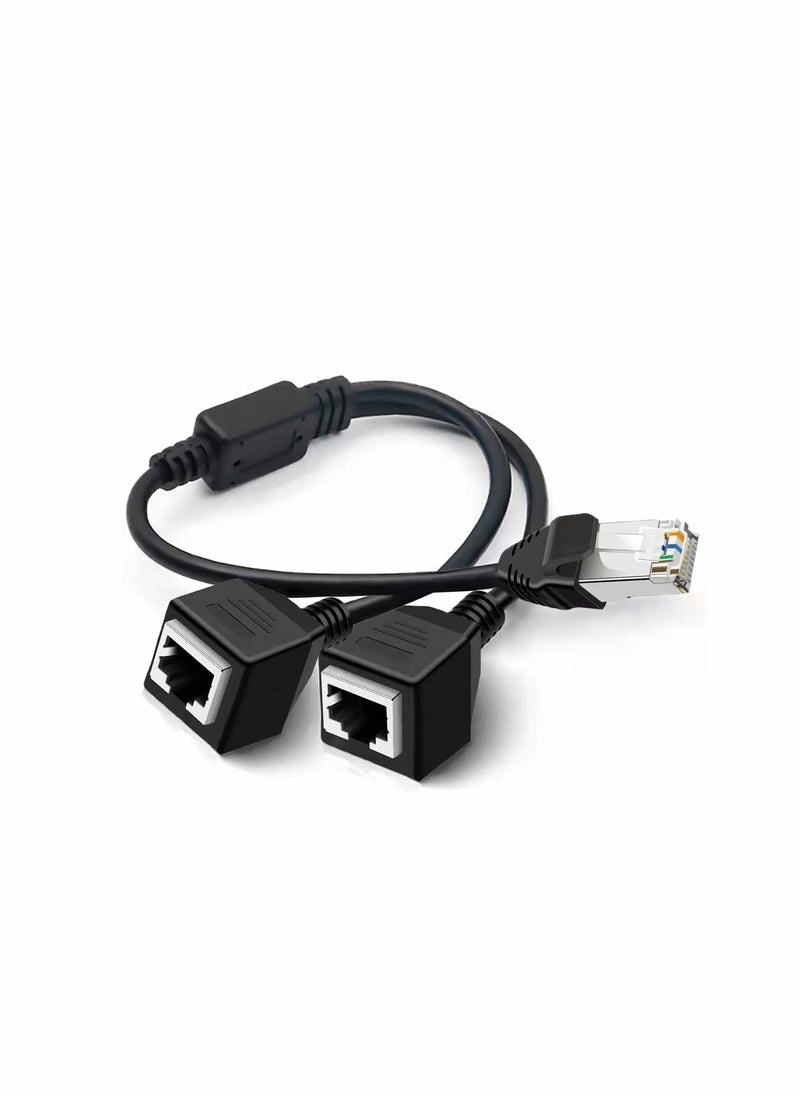 KASTWAVE RJ45 Ethernet Splitter Cable, LAN Network Port Ethernet Connector Adapter 1 Male to 2 Female Y Tape Cable for Cat5 Cat6 Cat7  - Image 1