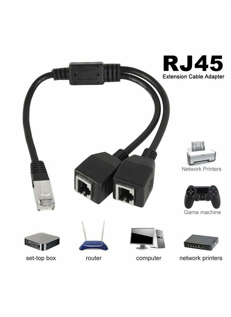 KASTWAVE RJ45 Ethernet Splitter Cable, LAN Network Port Ethernet Connector Adapter 1 Male to 2 Female Y Tape Cable for Cat5 Cat6 Cat7  - Image 3