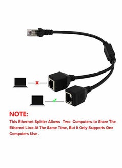 KASTWAVE RJ45 Ethernet Splitter Cable, LAN Network Port Ethernet Connector Adapter 1 Male to 2 Female Y Tape Cable for Cat5 Cat6 Cat7  - Image 2