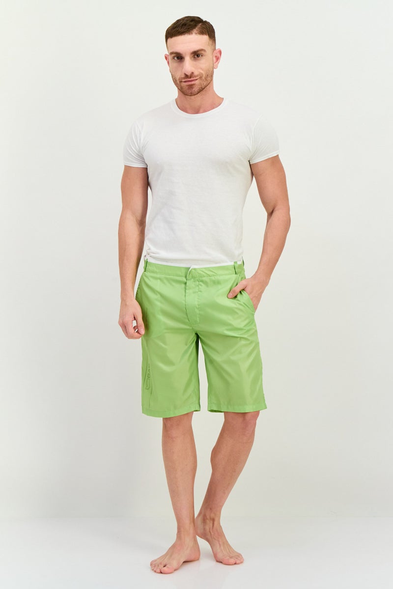 GAS Men Brand Logo Board Shorts, Lawn Green - Image 4