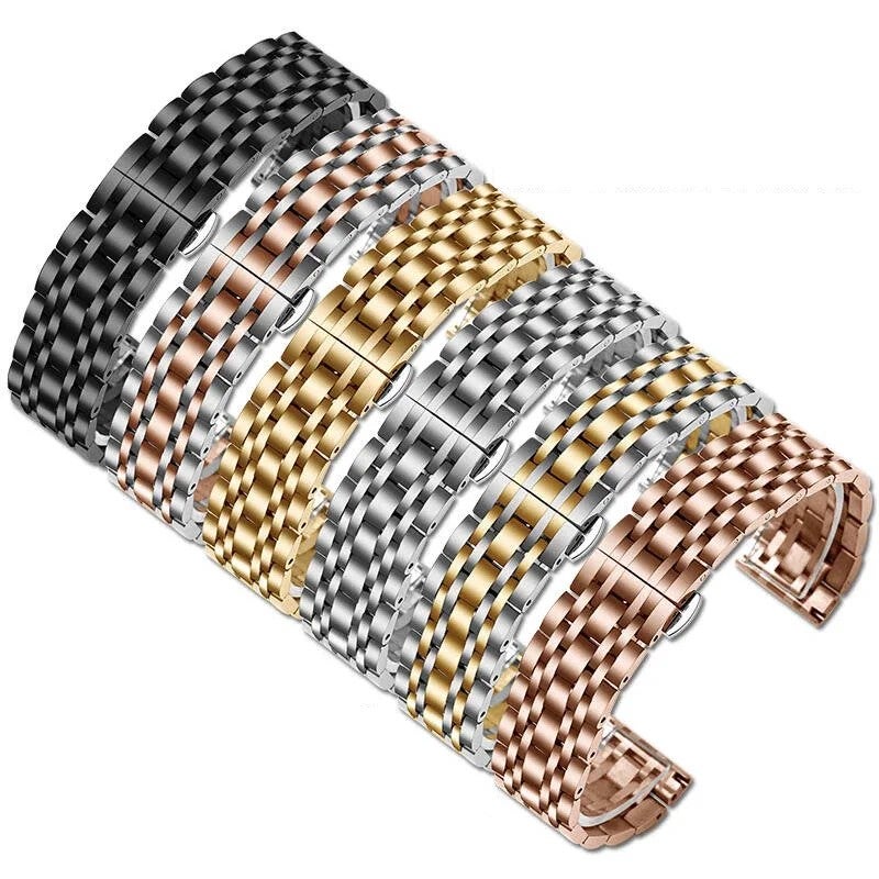 Bluejw 10 12 14 16 18 20 22mm Butterfly Buckle Solid 316 Stainless Steel Watch Band Bracelet - Premium Replacement Strap - Image 2