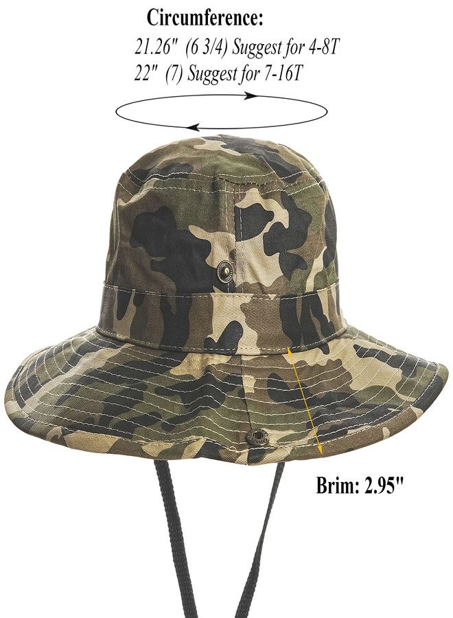 UTOWO Boys Camo Sun-Bucket-Hat Summer Outdoor Safari Fishing-Hat Boonie-Cap for Toddler Kids - Image 4