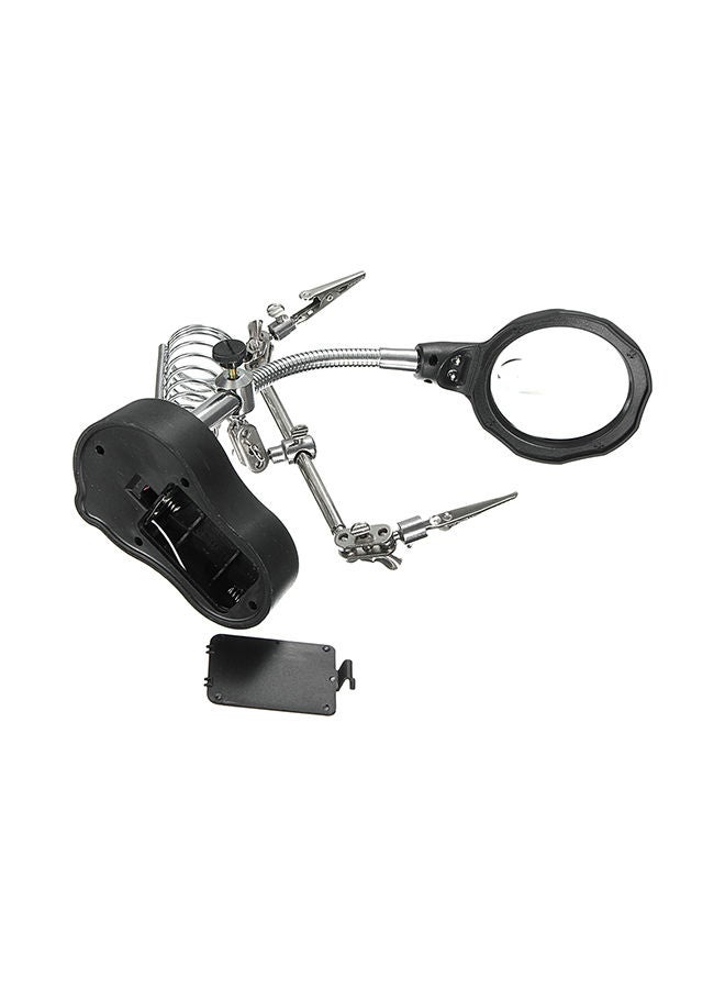 إسكدنيا عدسة مكبرة بإضاءة LED مع مشبك حامل أسود - Image 3