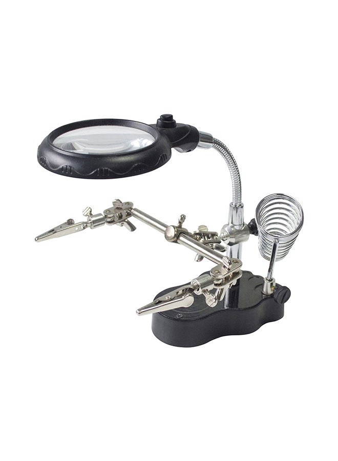 إسكدنيا عدسة مكبرة بإضاءة LED مع مشبك حامل أسود - Image 4